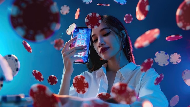 Antarmuka taruhan roulette dengan opsi warna dan angka